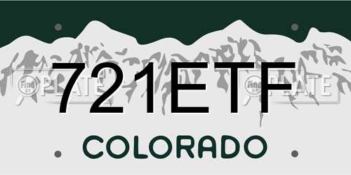 721ETF Colorado License Plate