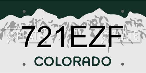 721EZF Colorado License Plate