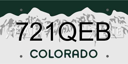 721QEB Colorado License Plate