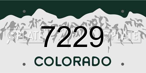 7229 Colorado License Plate