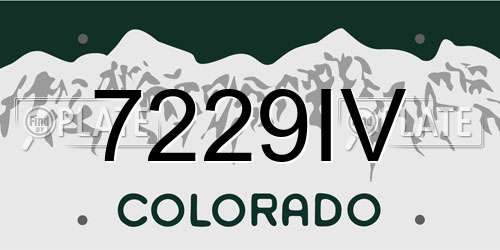 7229IV Colorado License Plate