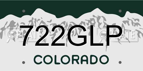 722GLP Colorado License Plate
