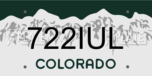 722IUL Colorado License Plate