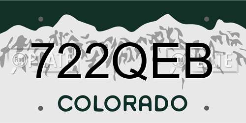 722QEB Colorado License Plate