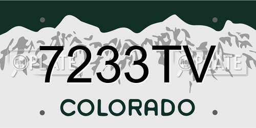 7233TV Colorado License Plate