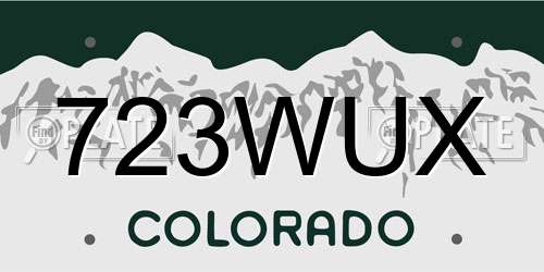 723WUX Colorado License Plate