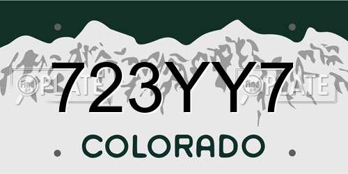 723YY7 Colorado License Plate