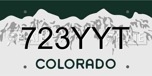 723YYT Colorado License Plate