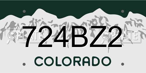 724BZ2 Colorado License Plate