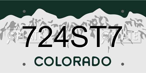 724ST7 Colorado License Plate