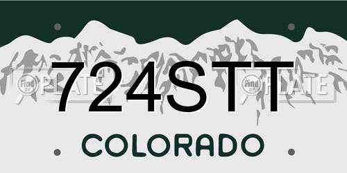 724STT Colorado License Plate