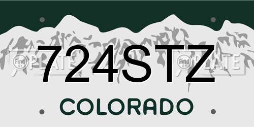 724STZ Colorado License Plate