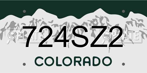 724SZ2 Colorado License Plate