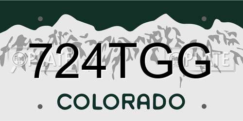 724TGG Colorado License Plate