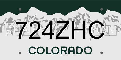 724ZHC Colorado License Plate