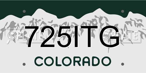 725ITG Colorado License Plate