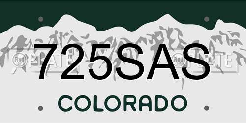 725SAS Colorado License Plate