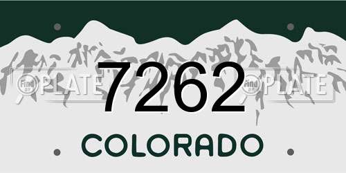7262 Colorado License Plate