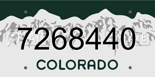 7268440 Colorado License Plate