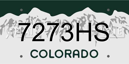 7273HS Colorado License Plate