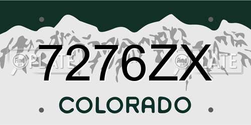 7276ZX Colorado License Plate