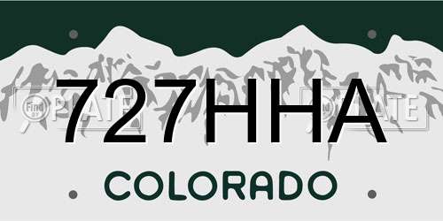 727HHA Colorado License Plate