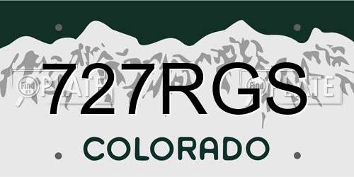 727RGS Colorado License Plate