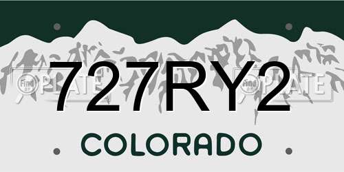 727RY2 Colorado License Plate