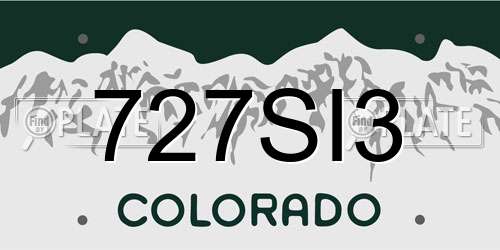 727SI3 Colorado License Plate
