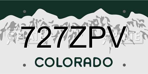 727ZPV Colorado License Plate