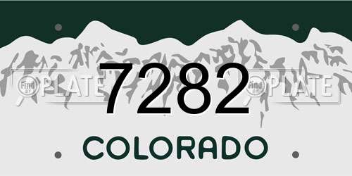 7282 Colorado License Plate