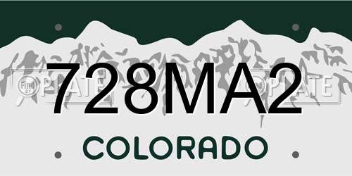 728MA2 Colorado License Plate
