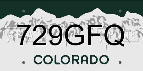 729GFQ Colorado License Plate