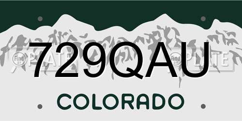 729QAU Colorado License Plate