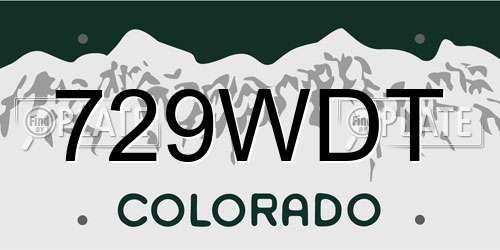 729WDT Colorado License Plate