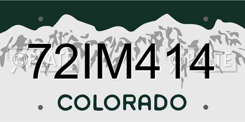 72IM414 Colorado License Plate