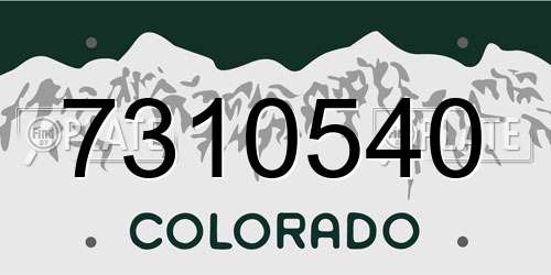 7310540 Colorado License Plate