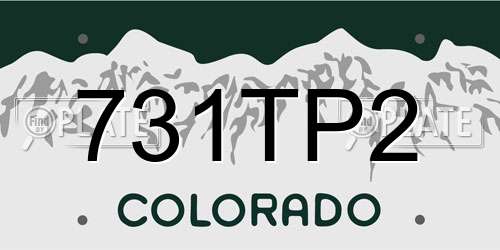 731TP2 Colorado License Plate