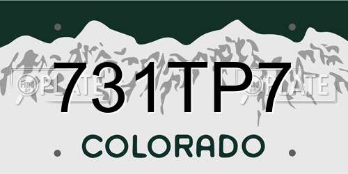 731TP7 Colorado License Plate