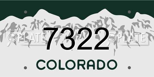 7322 Colorado License Plate