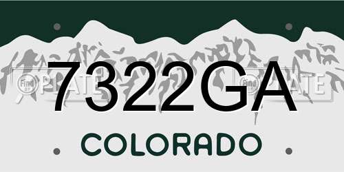 7322GA Colorado License Plate