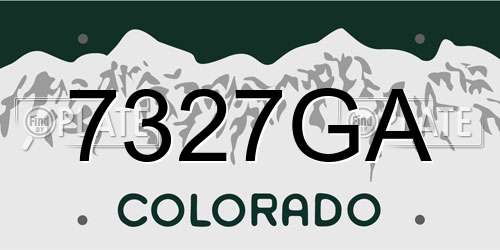 7327GA Colorado License Plate