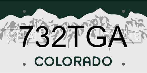 732TGA Colorado License Plate