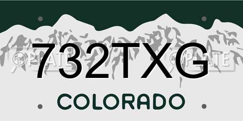 732TXG Colorado License Plate