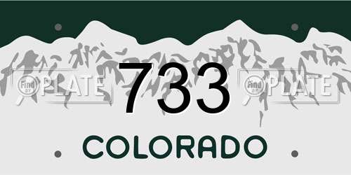733 Colorado License Plate