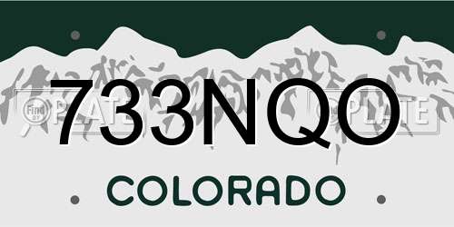 733NQO Colorado License Plate
