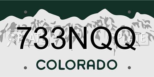 733NQQ Colorado License Plate