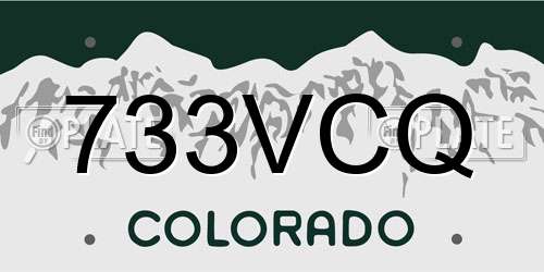 733VCQ Colorado License Plate