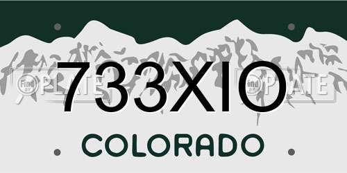 733XIO Colorado License Plate