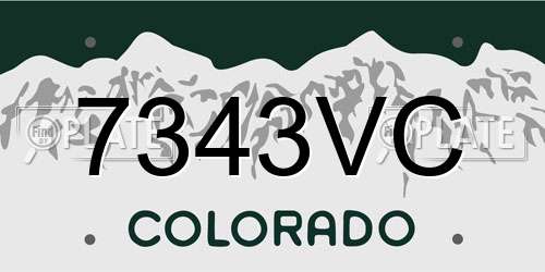 7343VC Colorado License Plate